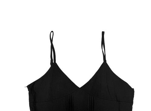 Omk Pintuck V-Neck Flare Sleeveless One Piece