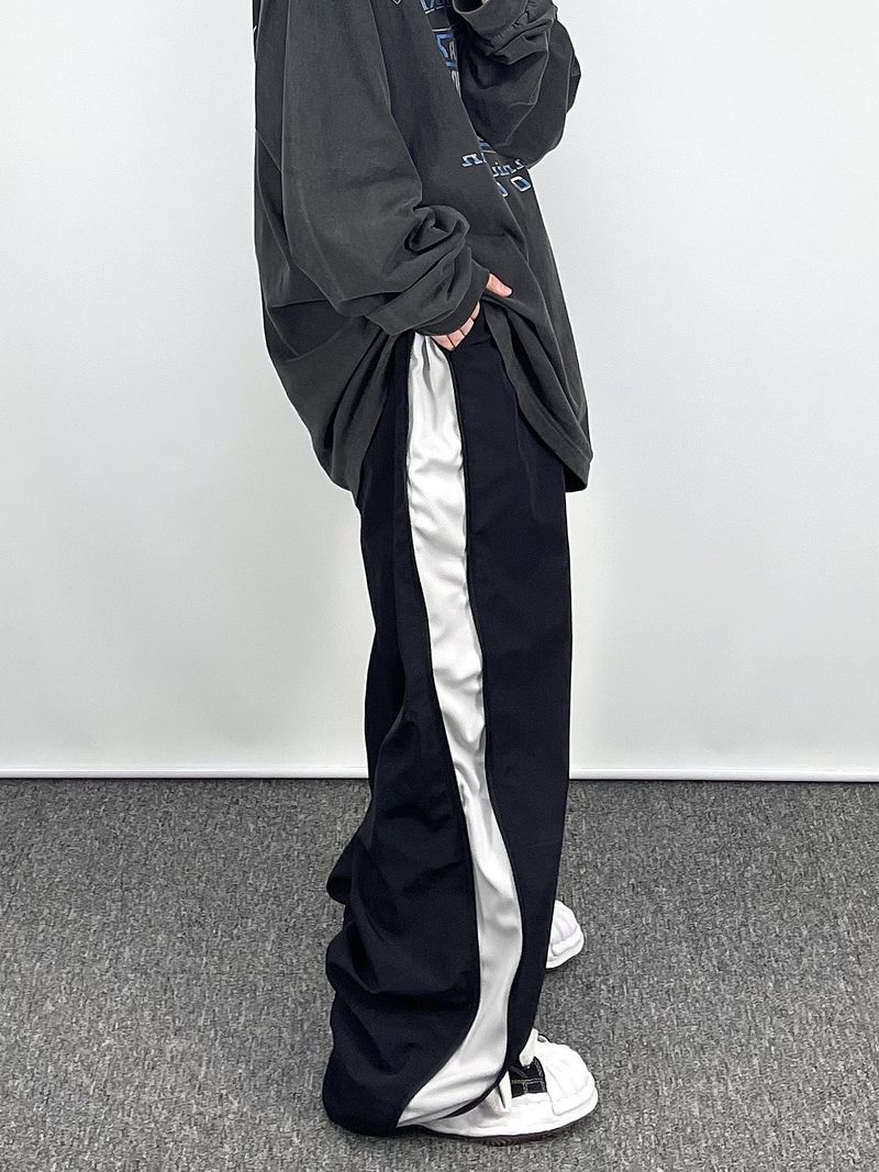 サイドジッパーナイロンパンツ