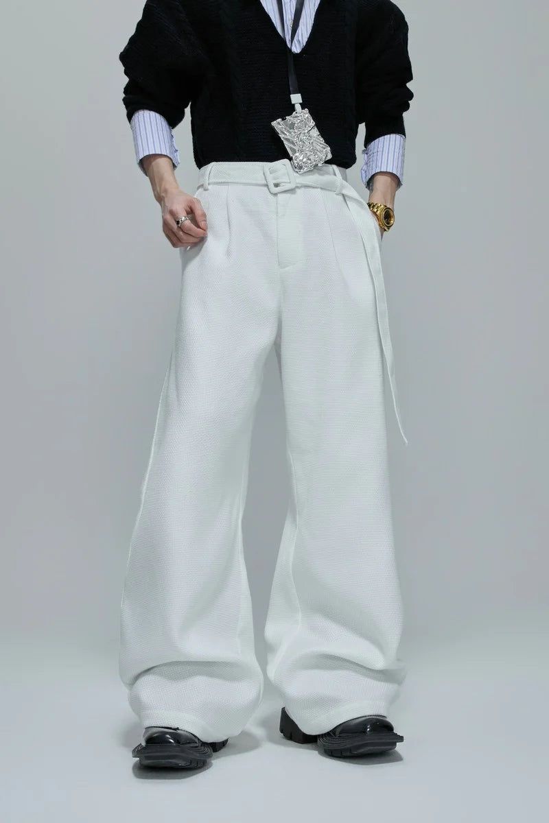 Waffle Textured Pearl Trousers