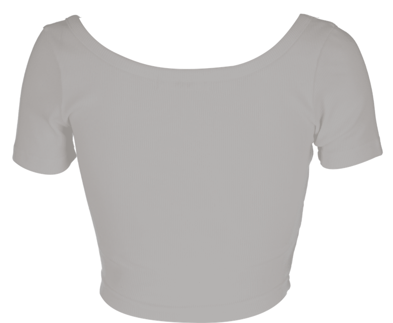  [Seow] Croped logo T-shirts, gray