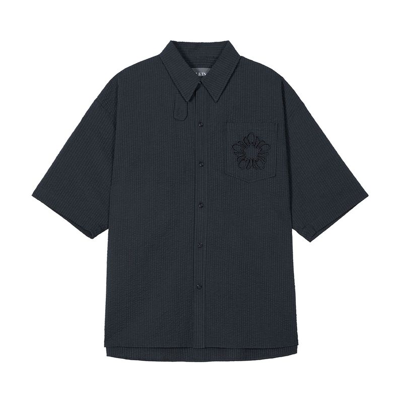 ULKIN（オルキン）の「[24SS LSD COLLECTION] Cotton Seersucker Short-sleeve Shirt_Charcoal（Tops）」