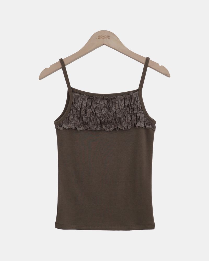 Weron Frill Lace Strap Sleeveless Top