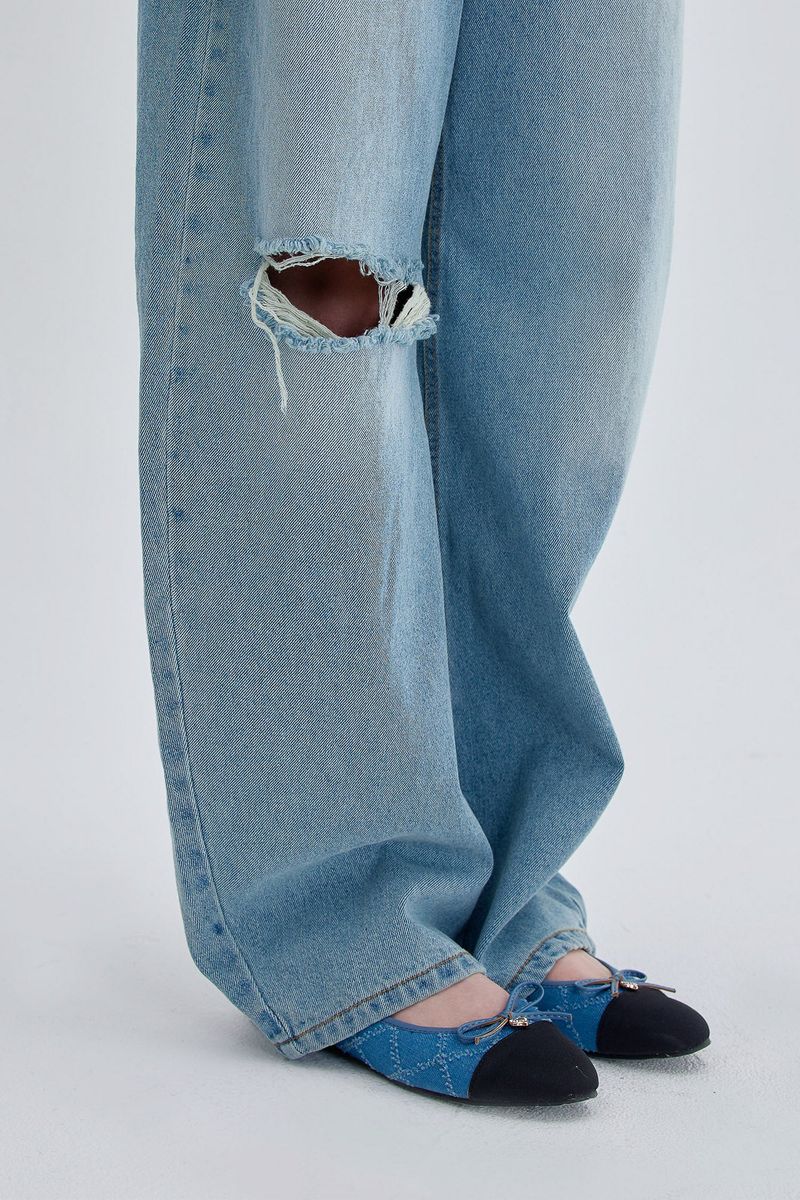 Lace Crash Low Denim Pants