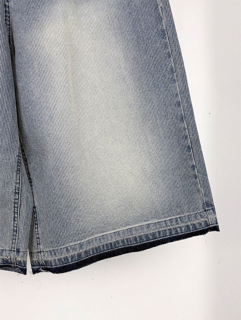 TEXTURE WIDE BERMUDA JEANS