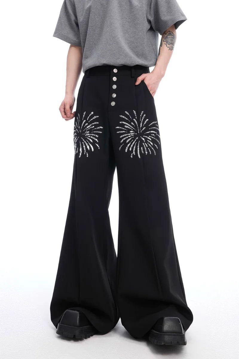 Argue Cultureの「Sequin Flame Metal Button Flare Pants（Pants）」