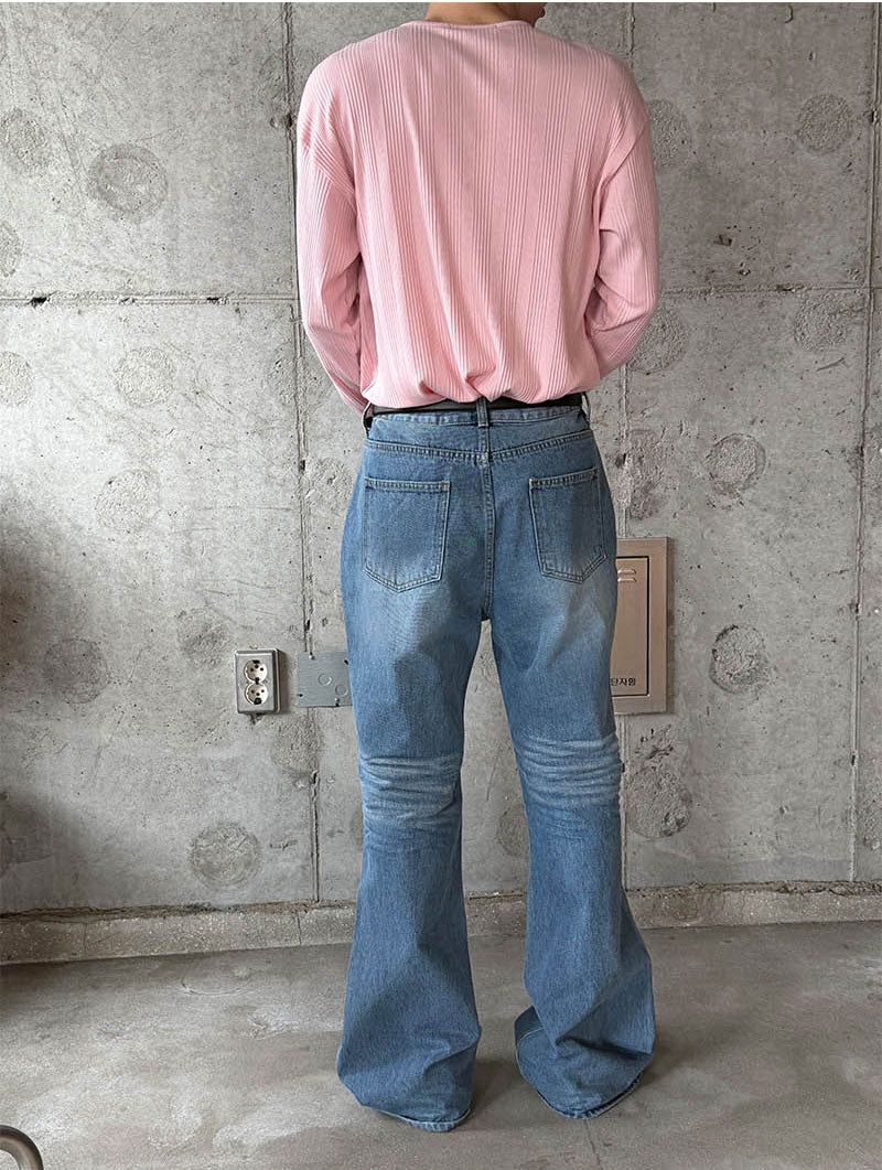 Irrregular rib slim long sleeves(5color)