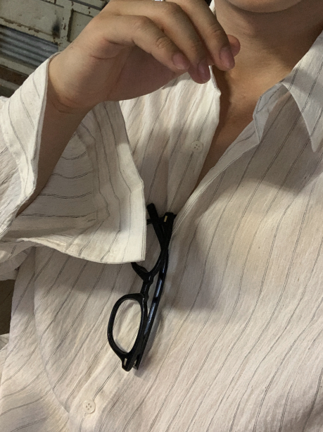 Look Leito Natural Linen Sheersucker Striped Shirt