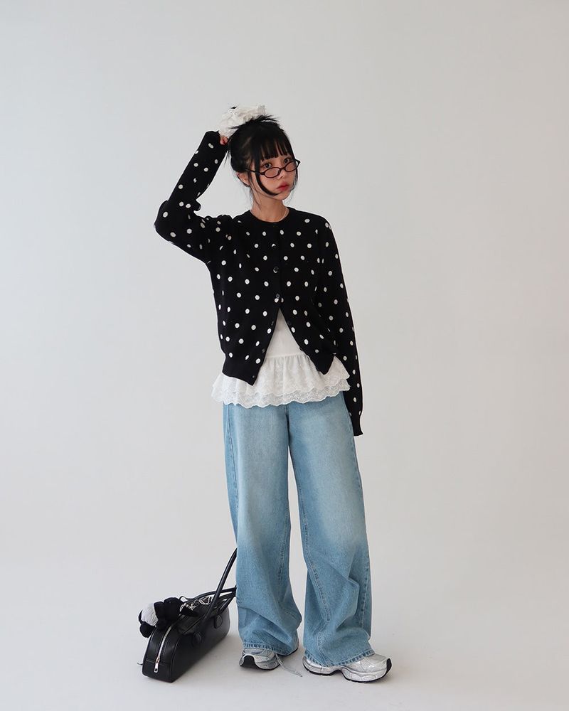 Dot dot basic cardigan