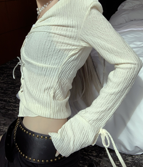 Miina Shirring Ribbon Blouse