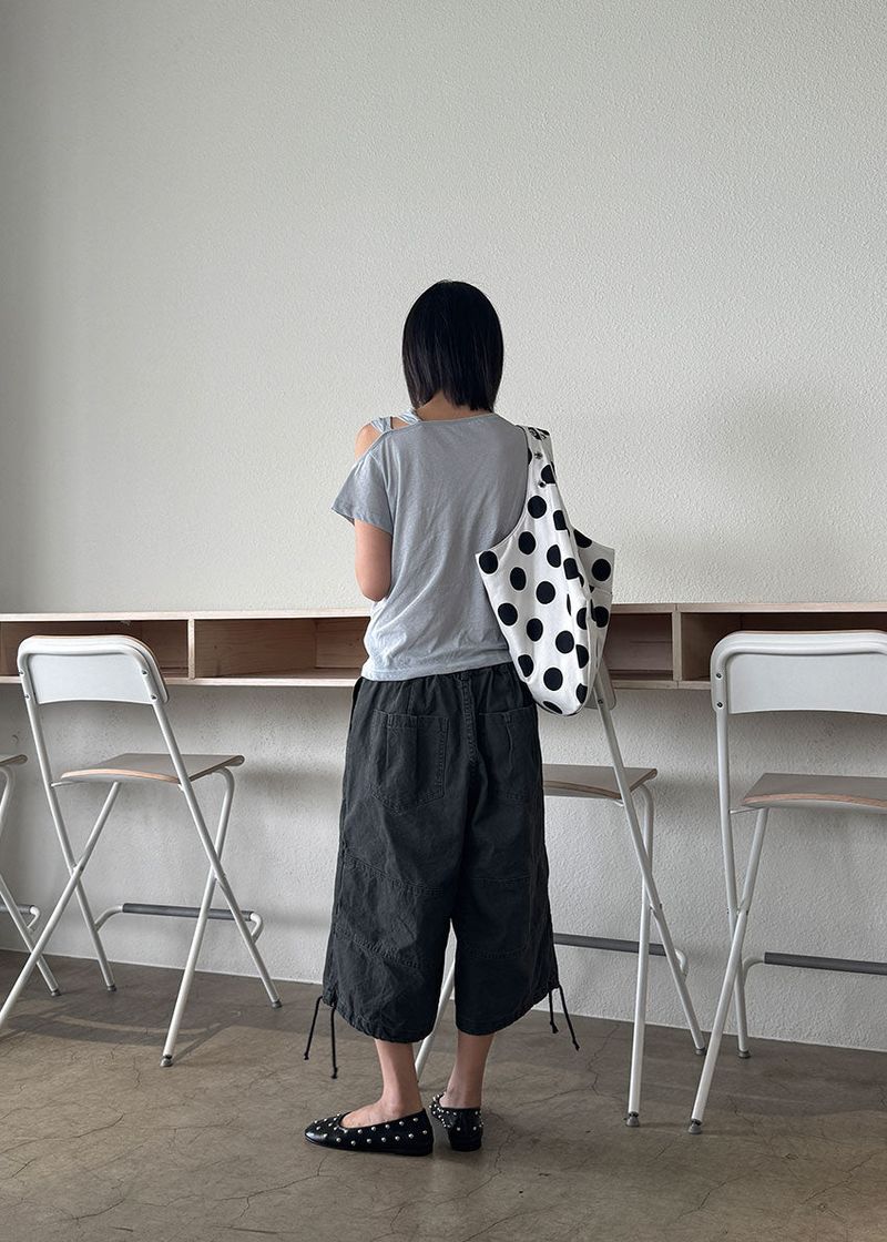 TWIST HOLE HALF TEE (4color)