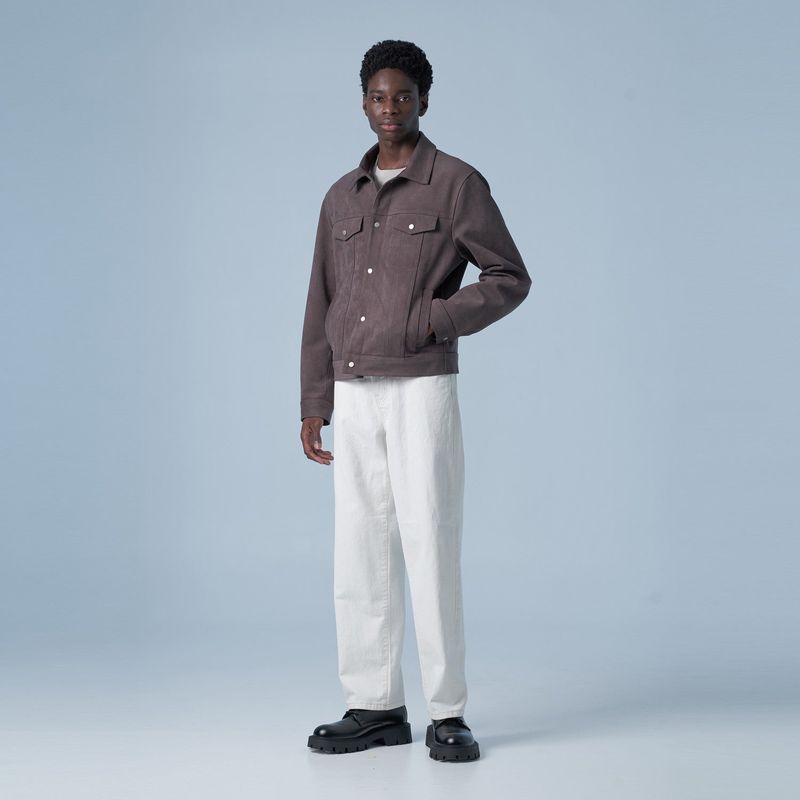 Standard Suede Trucker Jacket (Dark brown)