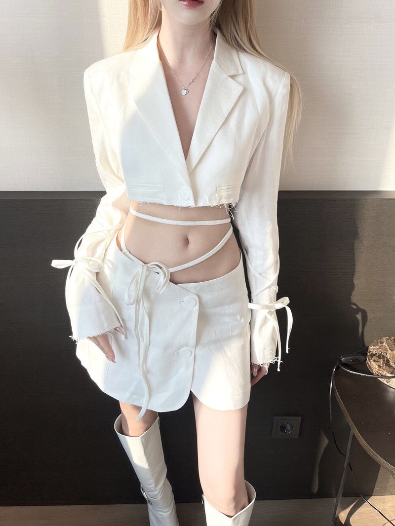 1216. Lope strap damage crop jk (2color)
