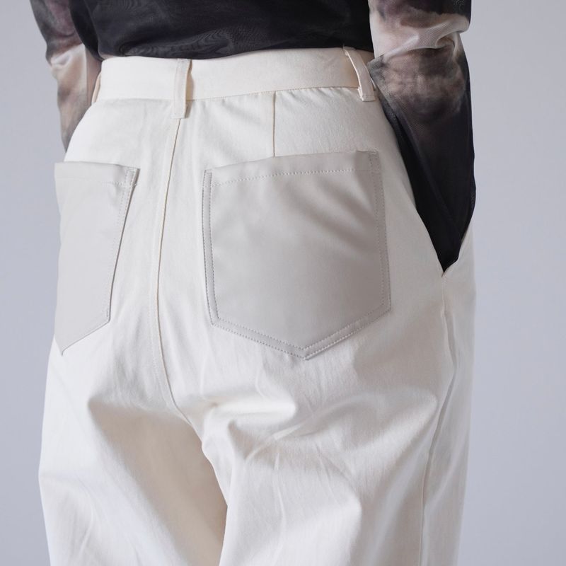 fake leather switching pants