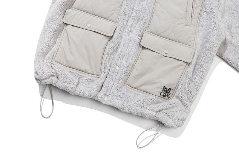 SHOULDER QUILTING JACKET_LIGHT GREY