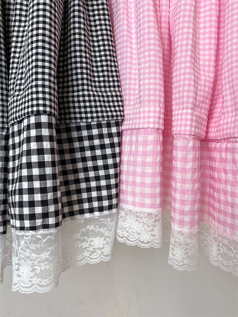 SMOKE BANDING CHECK SKIRT (2C)