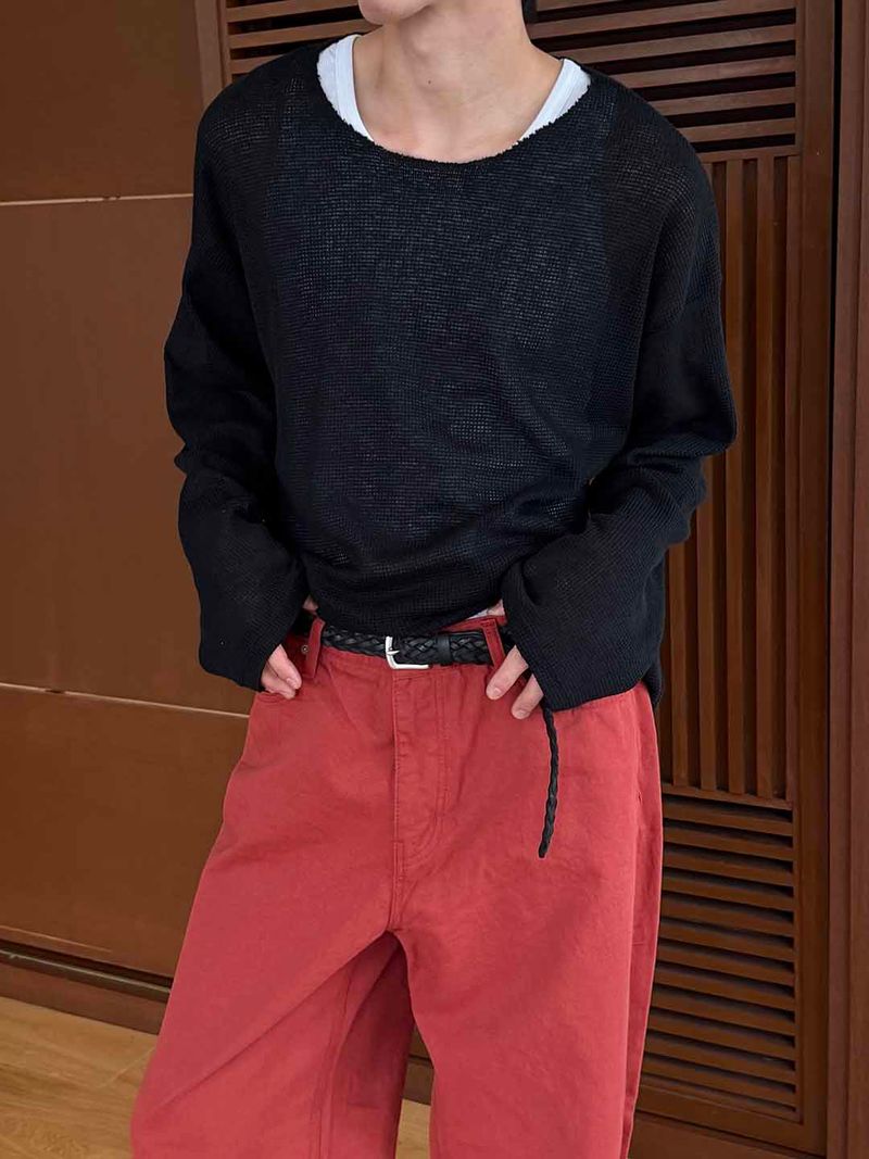 Scotch v neck knit lone sleeves(4color)