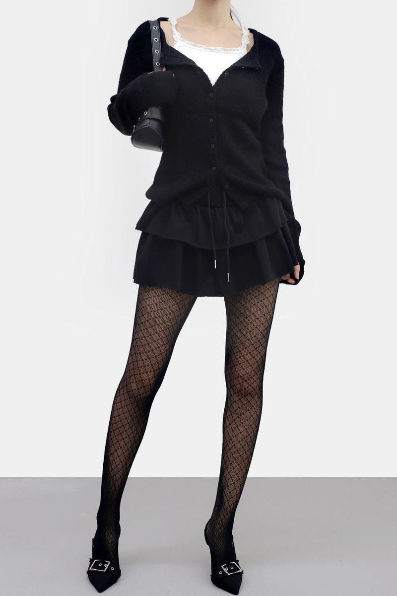 Raffien Dotted Mesh Stockings