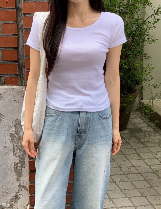 Light Blue Washing Wide Denim Pants