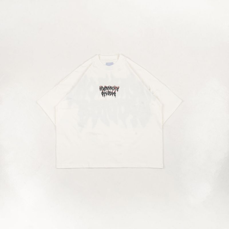 HIERARCHY STUDIOS TMTNW - White Burnout Wide Oversized T-Shirt