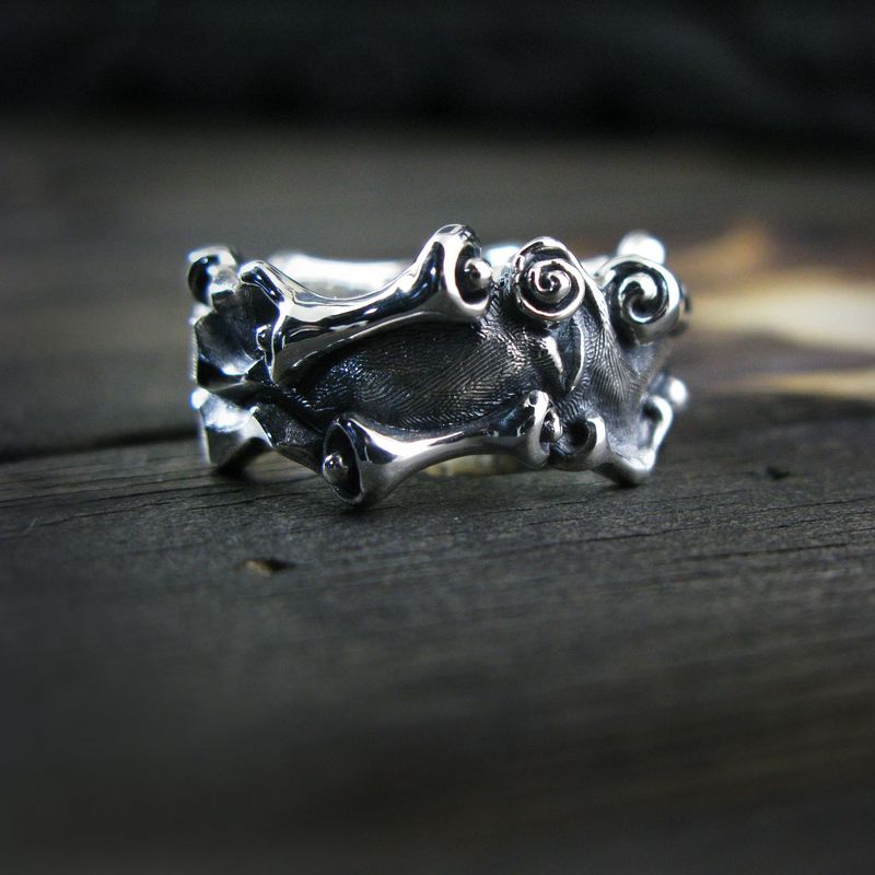 RollingL silver ring