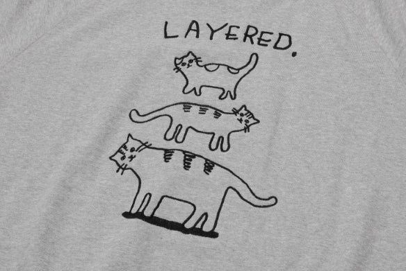 Layered Cat Embroidered Sweatshirt