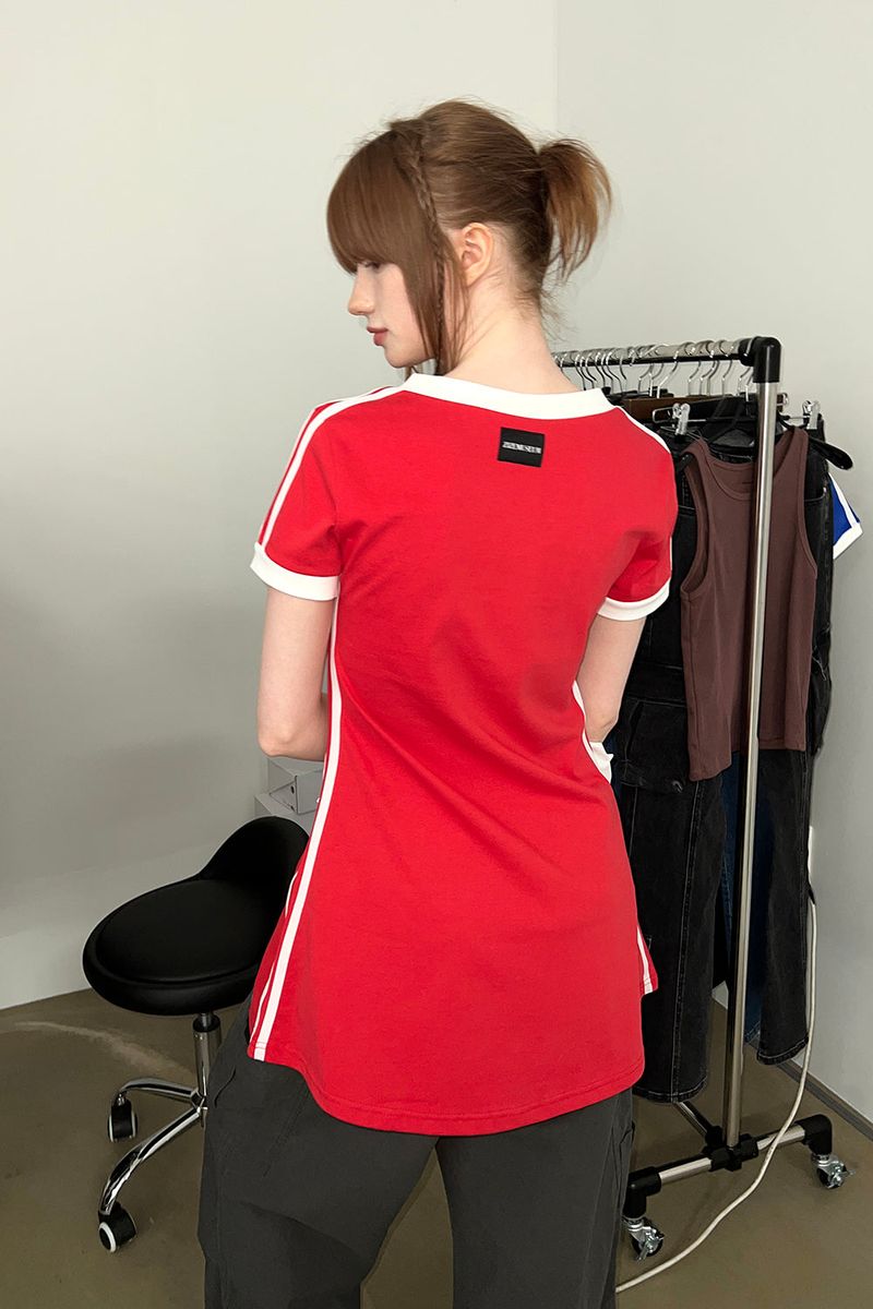 V NECK LINE OPS (RED)