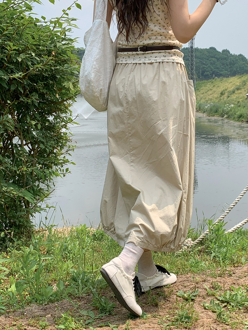 pumpkin balloon pocket long skirt
