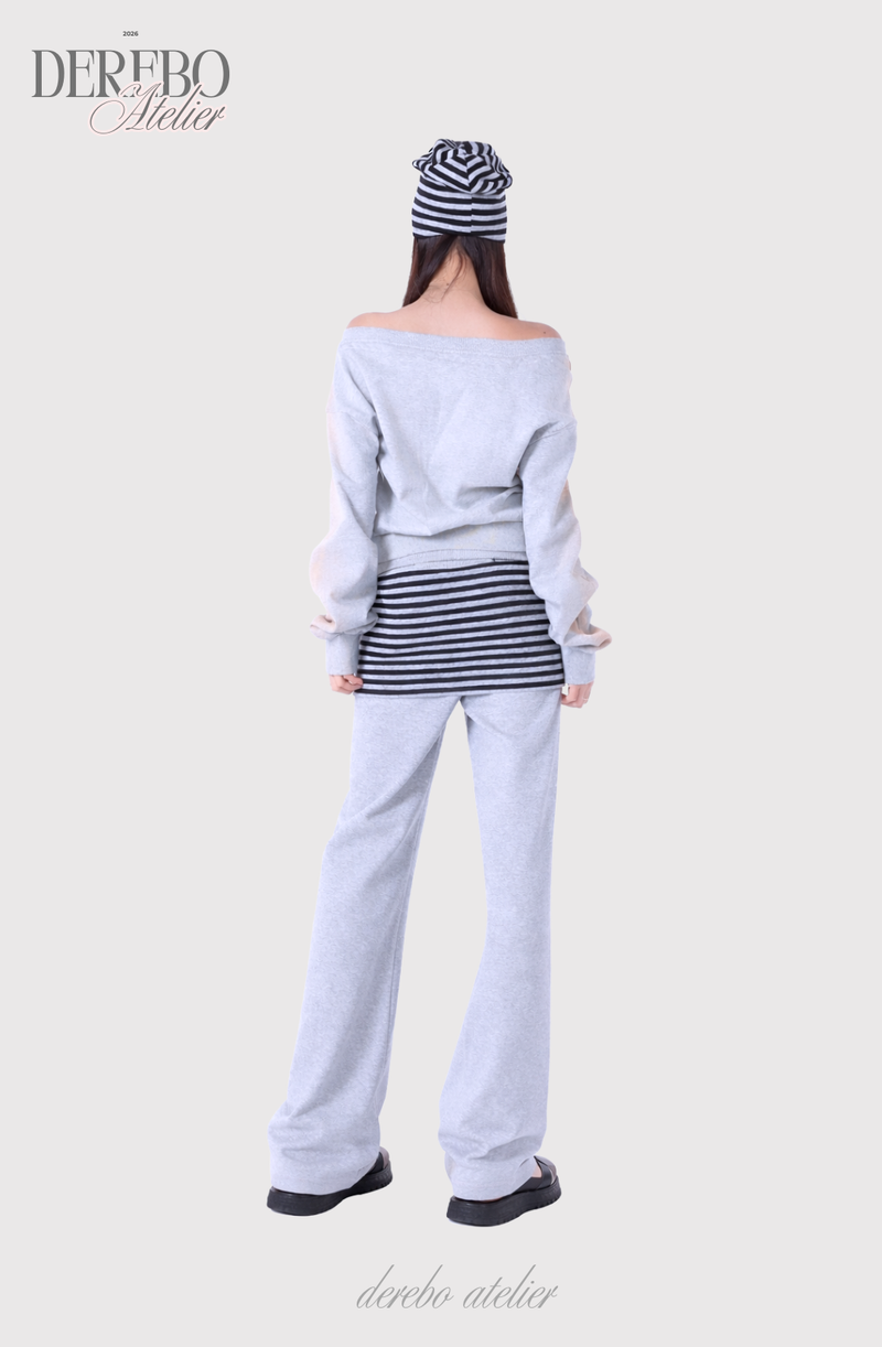 Gradient Off-Shoulder Zip-Up (PANTS)