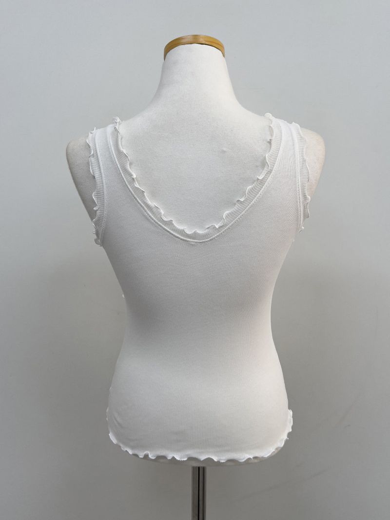 Ruffle V-Neck Sleeveless Top
