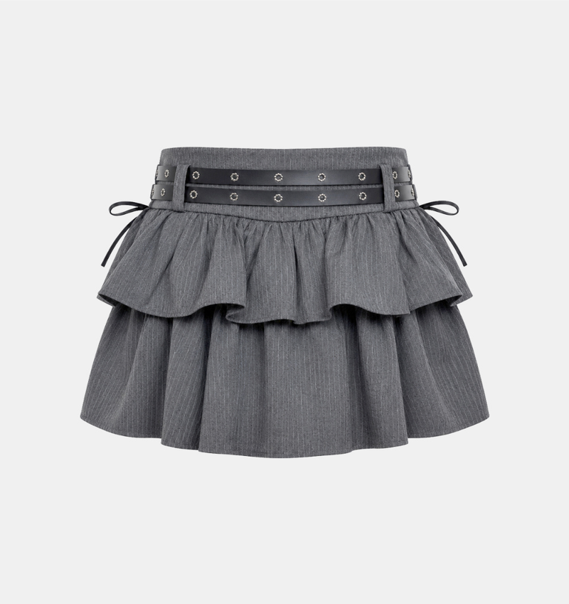 Elvia Belted Frill Mini Skirt
