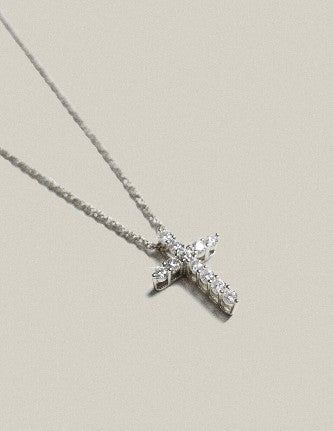 Cross Rope Chain Necklace silver-S