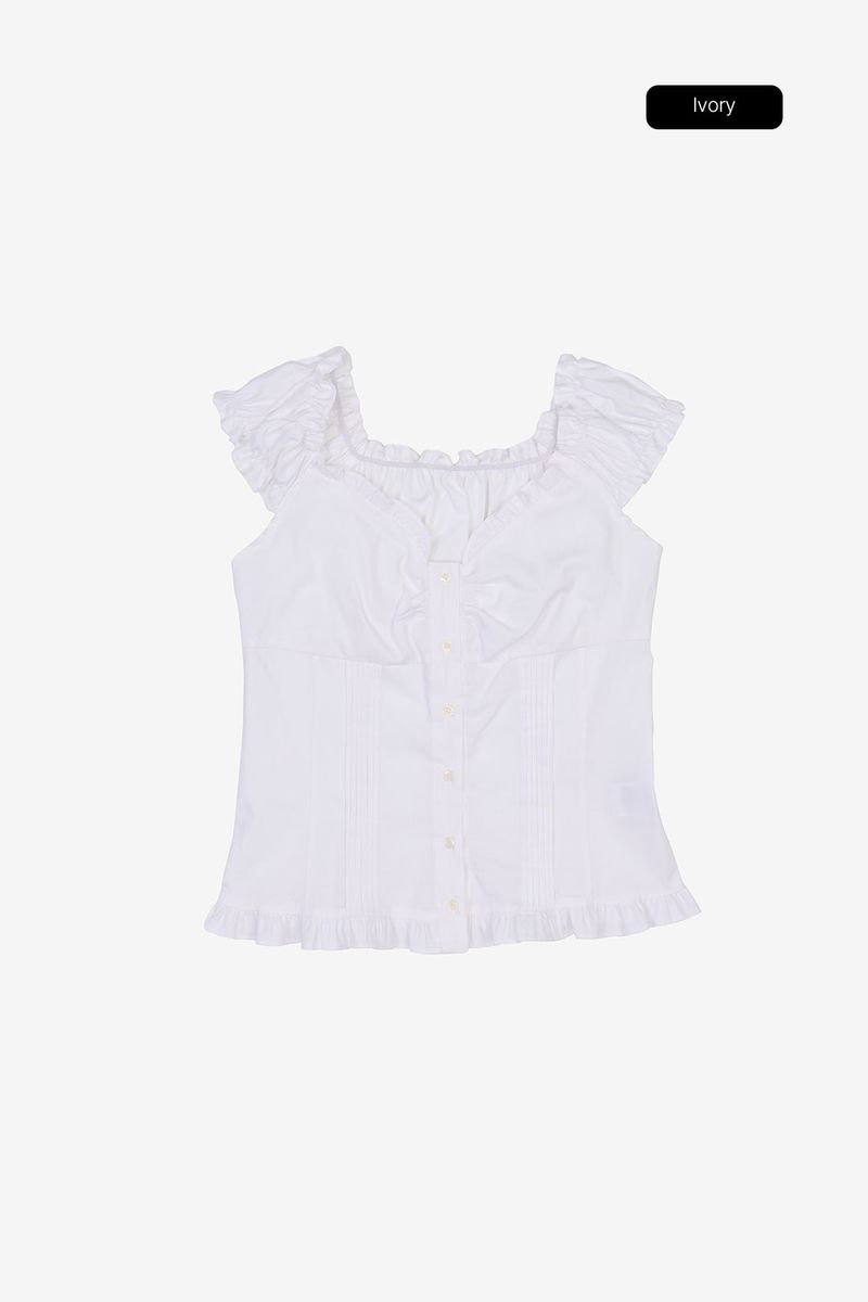 Maria frill puff blouse
