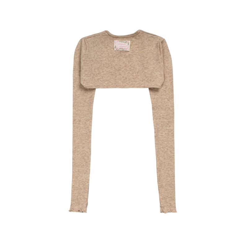 SOFT CREAM LETTERING BOLERO - BROWN