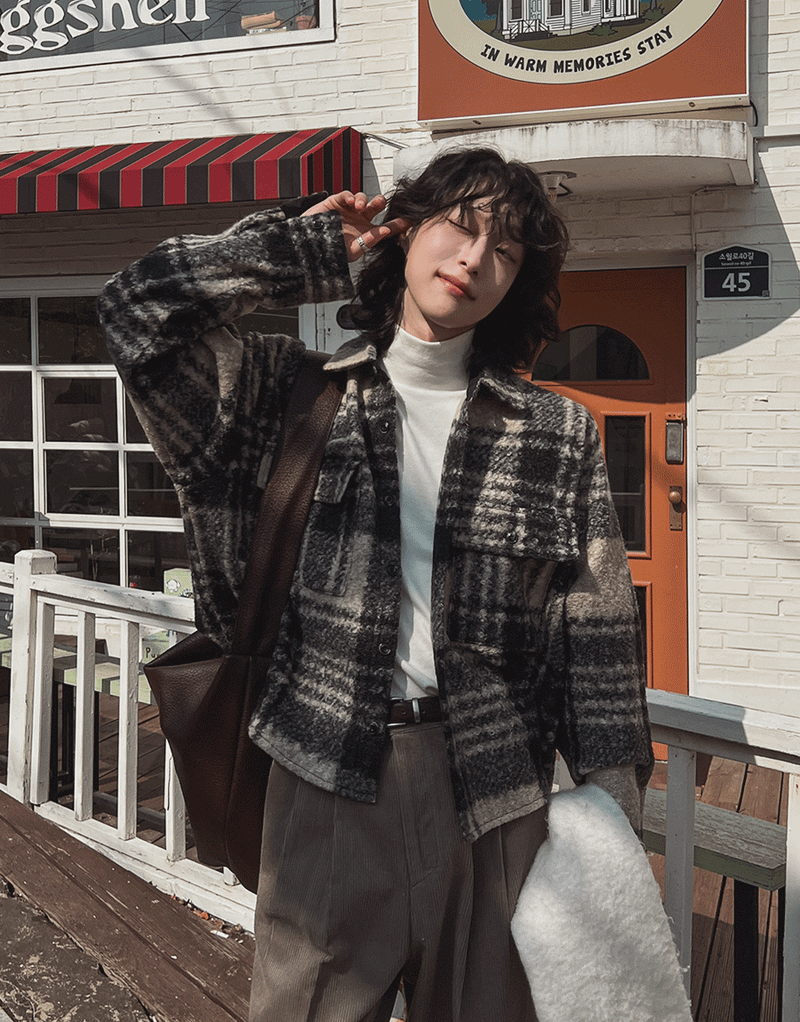 2PLAN（ツープラン）の「Bronte wool checked crop jacket（Jackets/Outerwear）」