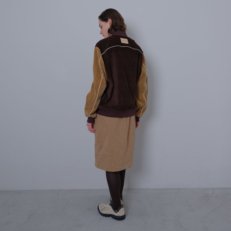 Beige Camou Midi-Skirt