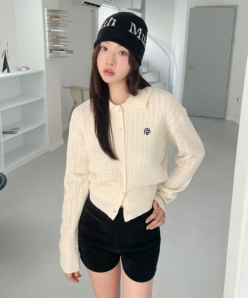 muahmuah（ムアムア）の「ロゴカラーケーブルカーディガン [3color]（トップス）」