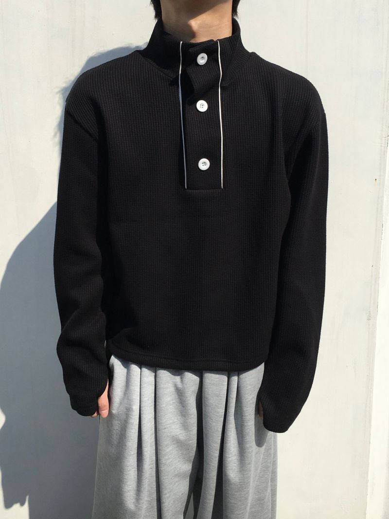 Dev Turtleneck Crop Waffle Sweatshirt 3C