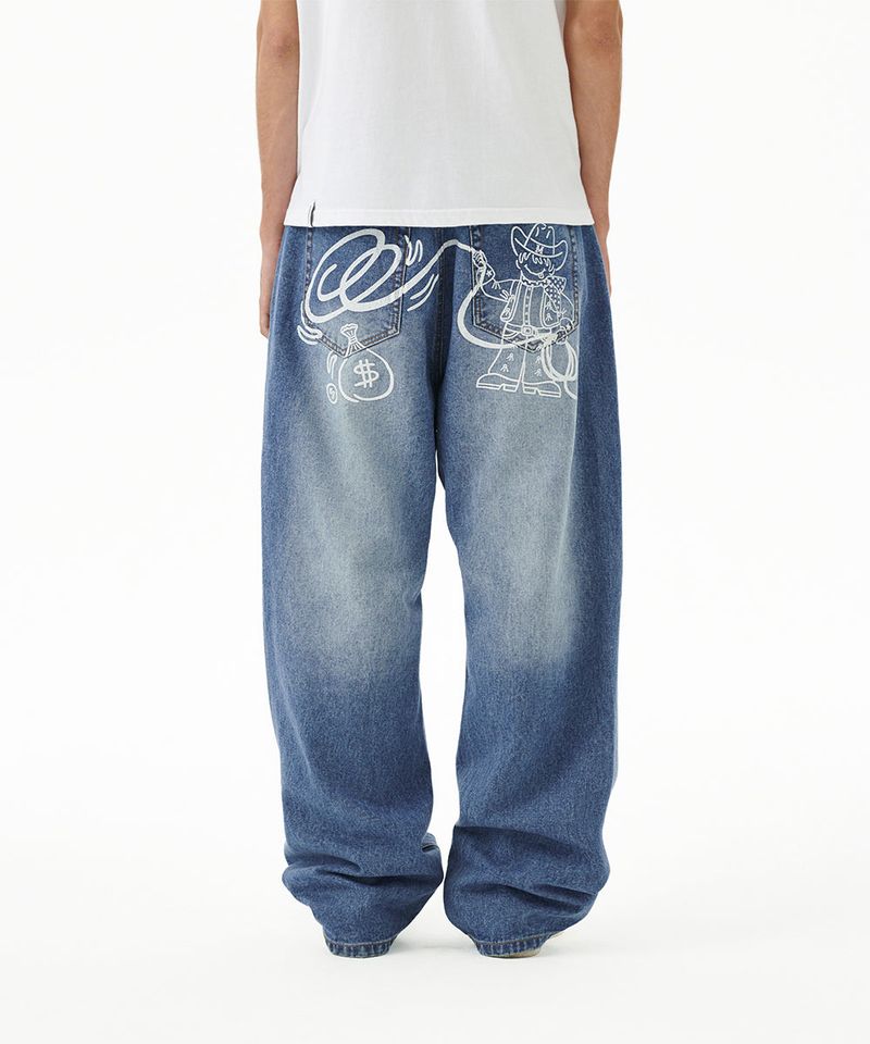 mahagrid(マハグリッド)の「BACK LOGO WASHED DENIM PANT(Pants)」