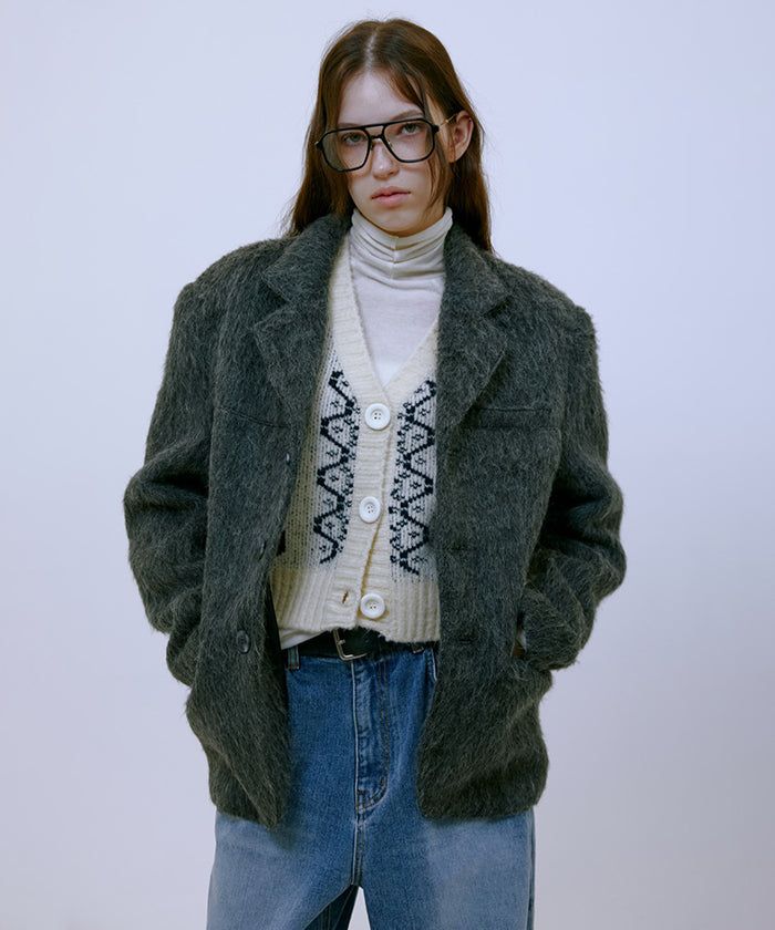 Nordic Knit Button Vest (IVORY)
