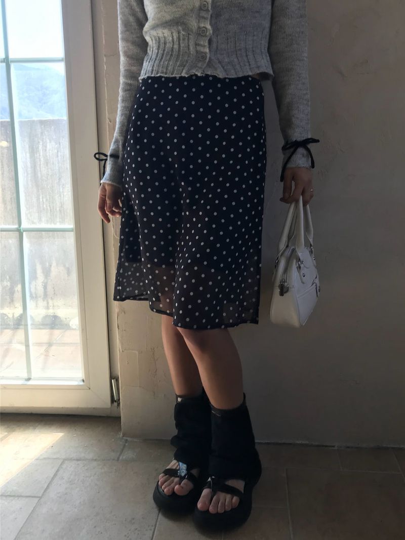Misty Sheer Dot See-through Mini Skirt