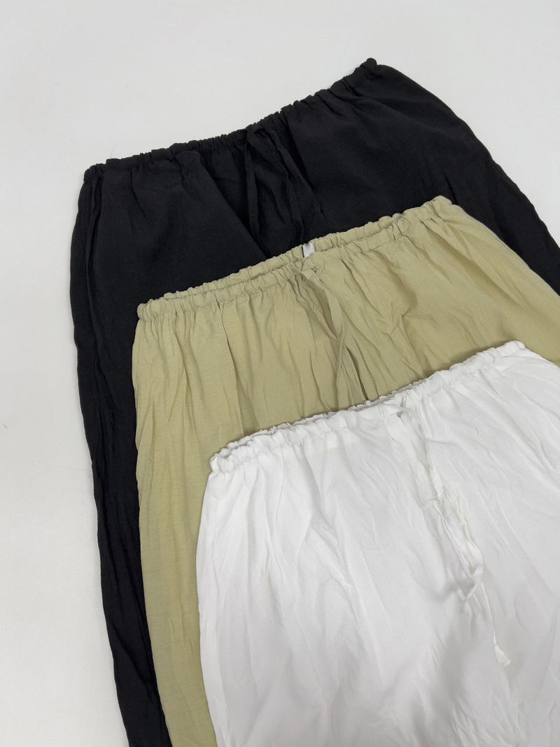 Wrinkle Banding Midi Skirt
