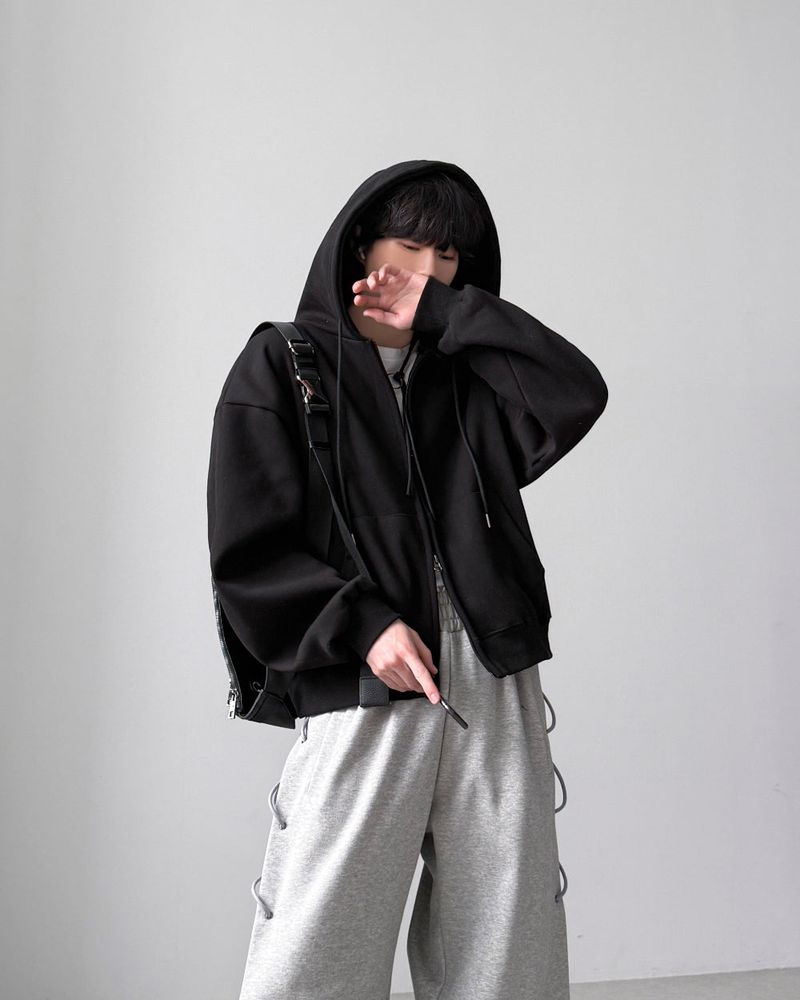 Bound Crop Hood Zip-Up