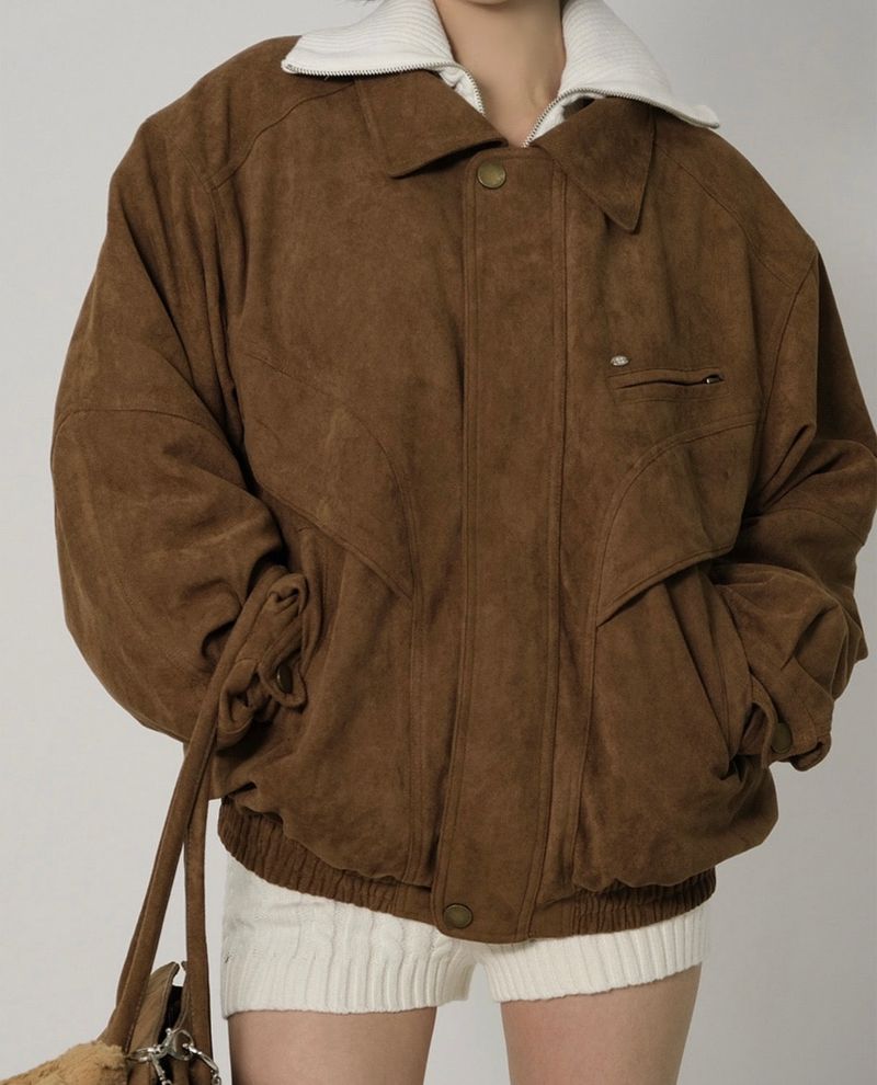 PALEJADE（ペールジェイド）の「Suede Padded Bomber Jumper 2025 - Camel（Jackets/Outerwear）」
