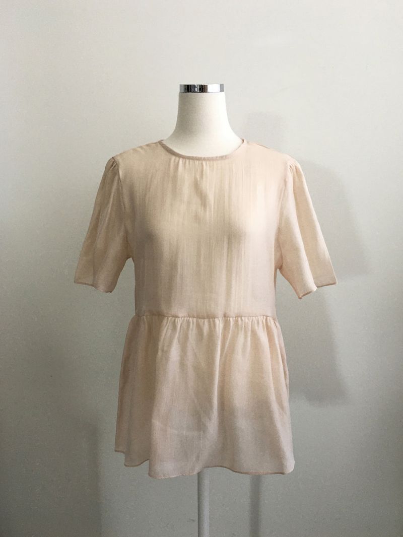 Sheer back ribbon blouse