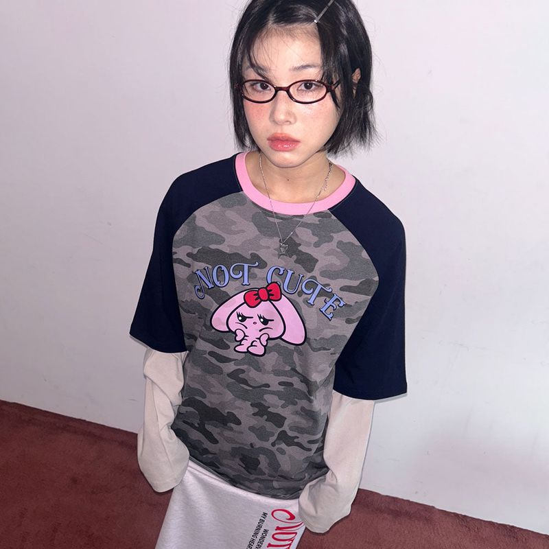wonder visitor（ワンダービジター）の「PPINTO-NC Layered LS-T [Camo grey]（Tops）」