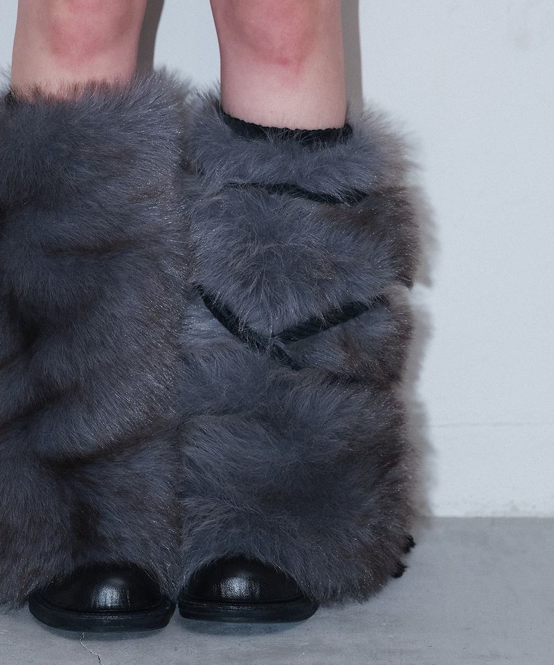 furry leg warmer - deep blue