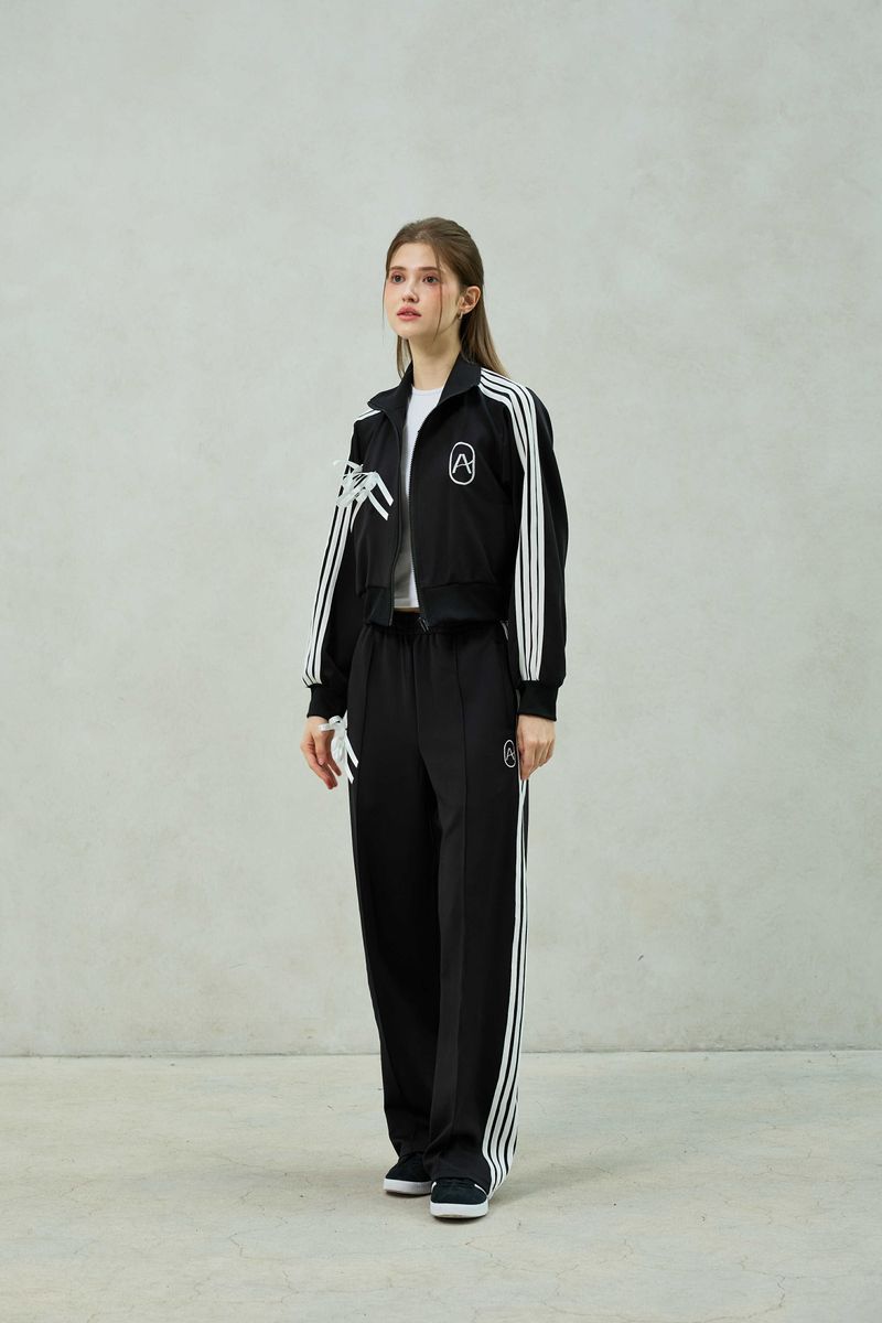 RIBBON JERSEY TRACK TOP / BLACK