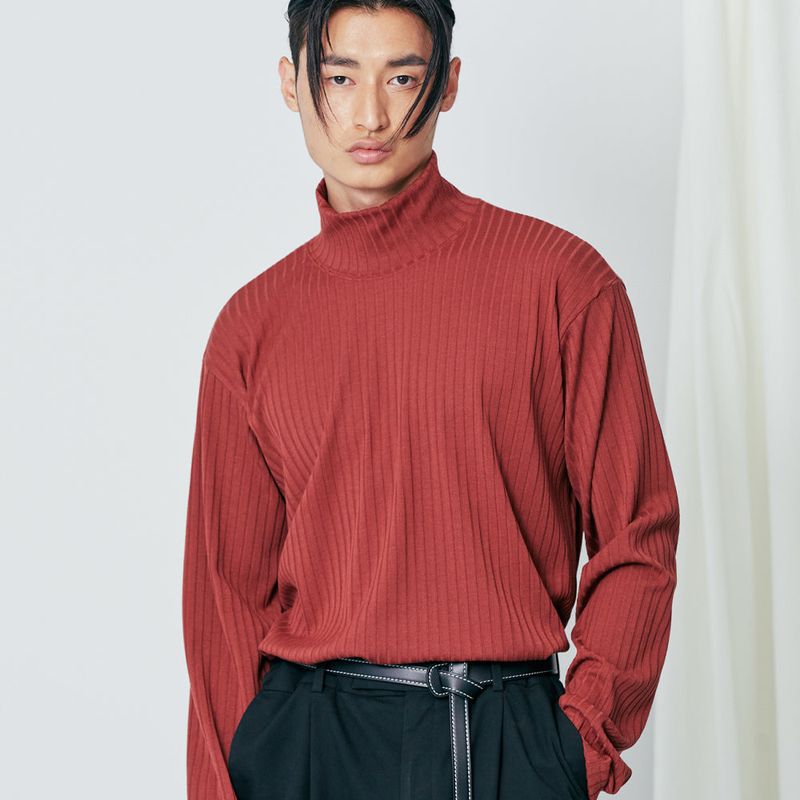 S SY（エスエスワイ）の「harris silky turtle neck long sleeve burgandy（Tops）」