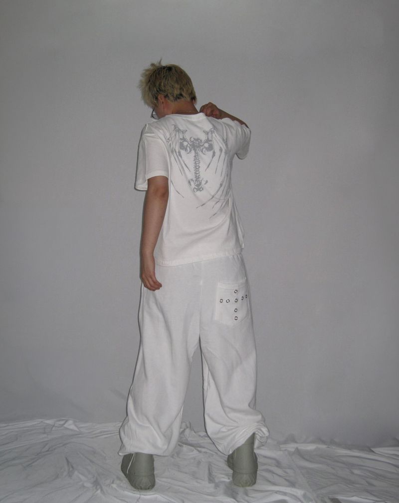 Lettering Eyelet Sweatpants(3c)
