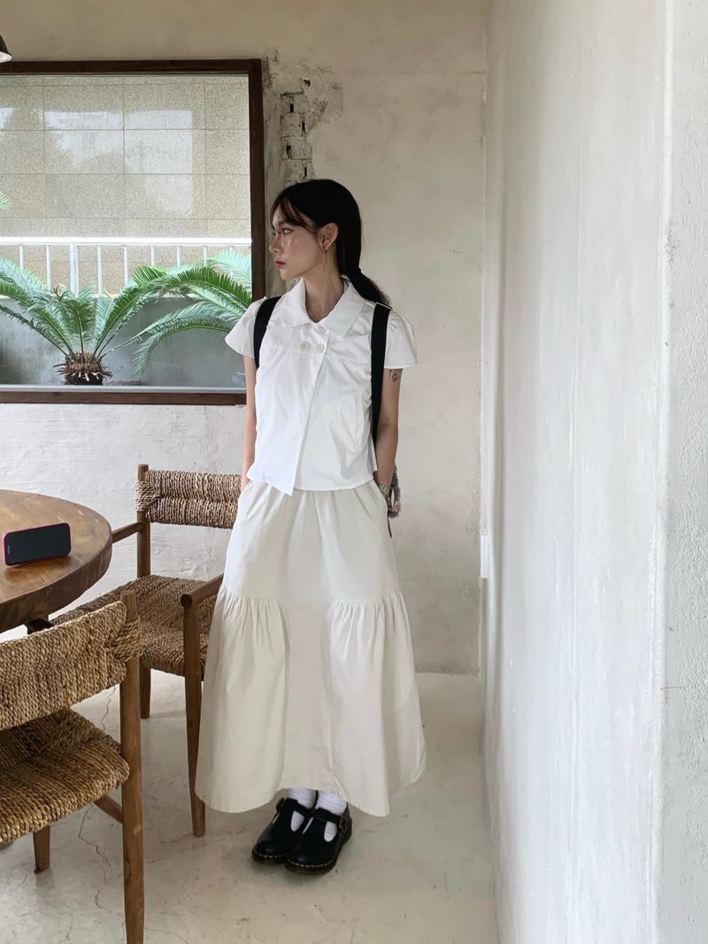 Moment button collar blouse (2c)